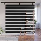 Bold Black And White Simple Stripes Elegant Minimalistic Style Wall Mural Gallery Image 1