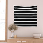 Bold Black And White Simple Stripes Elegant Minimalistic Style Wall Tapestry Gallery Image 2