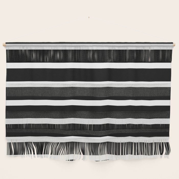 Bold Black And White Simple Stripes Elegant Minimalistic Style Wall Hanging Gallery Image 1