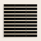 Bold Black And White Simple Stripes Elegant Minimalistic Style Wood Wall Art Gallery Image 1