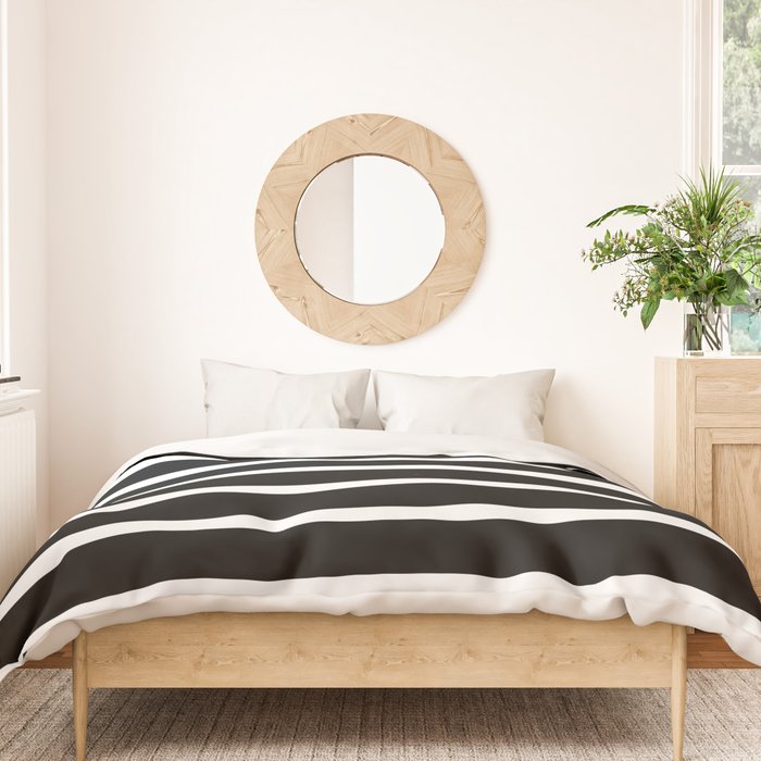 Bold Black And White Simple Stripes Elegant Minimalistic Style Duvet Cover Gallery Image 3