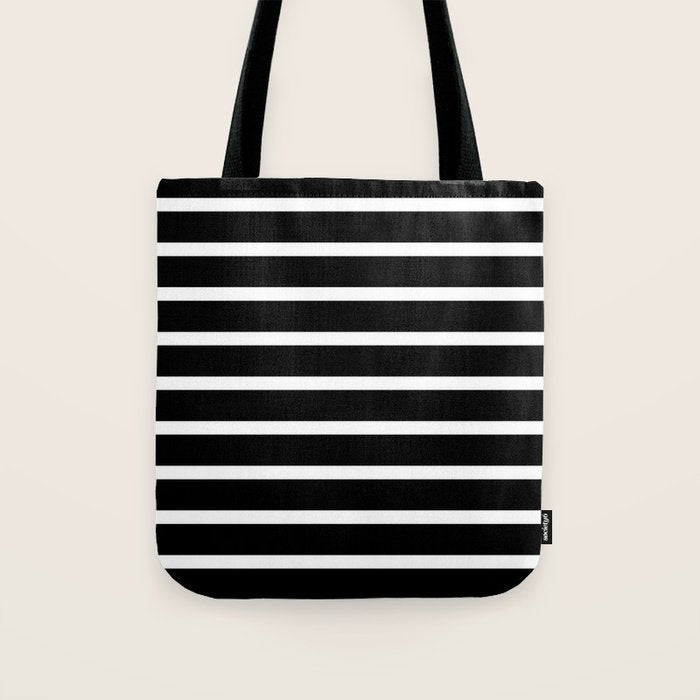 Bold Black And White Simple Stripes Elegant Minimalistic Style Tote Bag Gallery Image 1