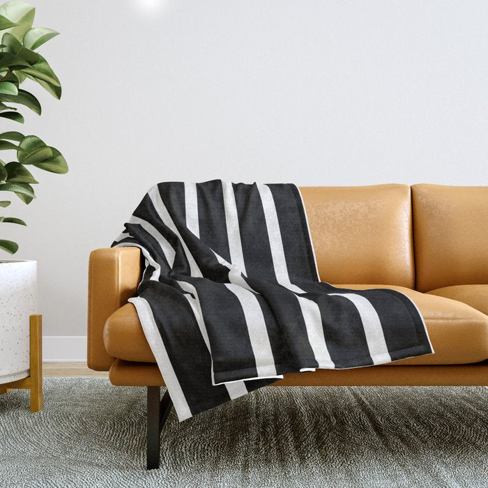 Bold Black And White Simple Stripes Elegant Minimalistic Style Throw Blanket Gallery Image 1