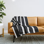 Bold Black And White Simple Stripes Elegant Minimalistic Style Throw Blanket Gallery Image 1