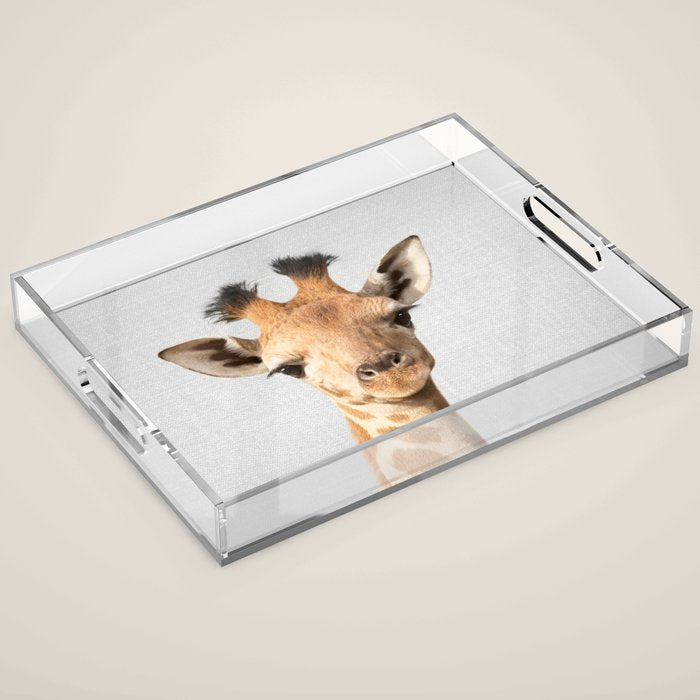 Baby Giraffe - Colorful Acrylic Tray Gallery Image 1