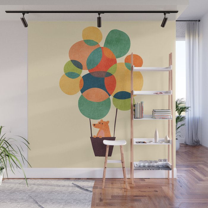 Whimsical Hot Air Balloon Wall Mural Gallery Image 1