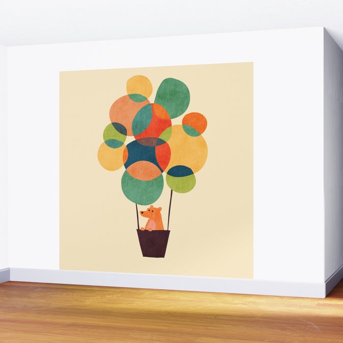 Whimsical Hot Air Balloon Wall Mural Gallery Image 2