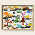Watercolor Dinosaur Construction Crew Serving Tray Gallery Image 1