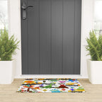 Watercolor Dinosaur Construction Crew Welcome Mat Gallery Image 3