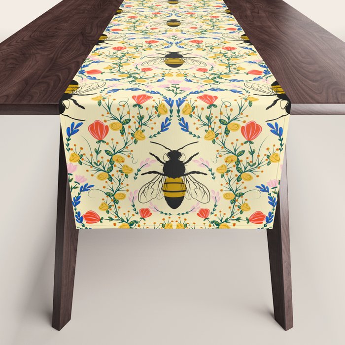 Bee Garden - Cream Table Runner Gallery Image 1