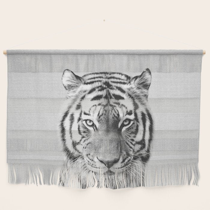 Tiger - Black & White Wall Hanging Gallery Image 1