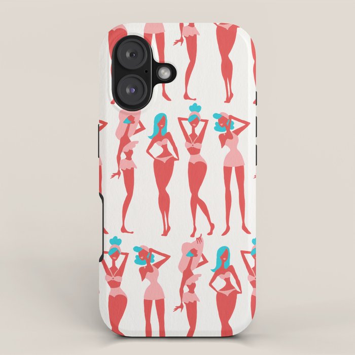 Beach Bombshells - Cyan & Coral Palette iPhone Case Gallery Image 1