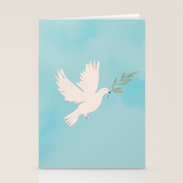 Dove of Peace with Olive Branch Stationery Card Gallery Image 1