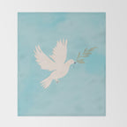 Dove of Peace with Olive Branch Throw Blanket Gallery Image 2