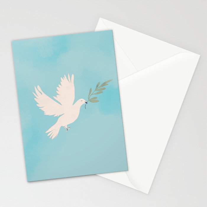 Dove of Peace with Olive Branch Stationery Card Gallery Image 2