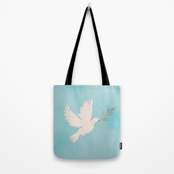 Dove of Peace with Olive Branch Tote Bag Gallery Image 2