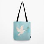 Dove of Peace with Olive Branch Tote Bag Gallery Image 2