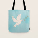 Dove of Peace with Olive Branch Tote Bag Gallery Image 1