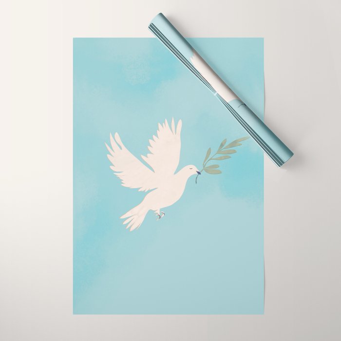 Dove of Peace with Olive Branch Wrapping Paper Gallery Image 1