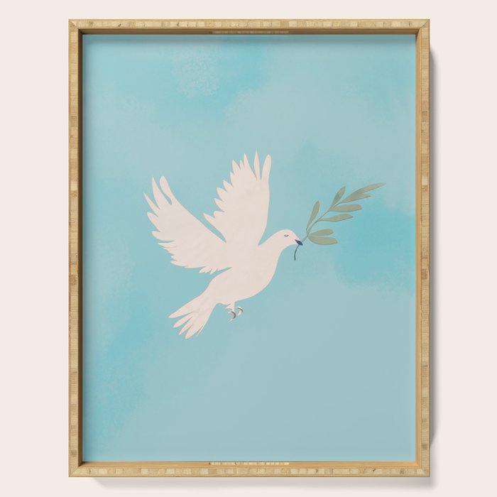 Dove of Peace with Olive Branch Serving Tray Gallery Image 1