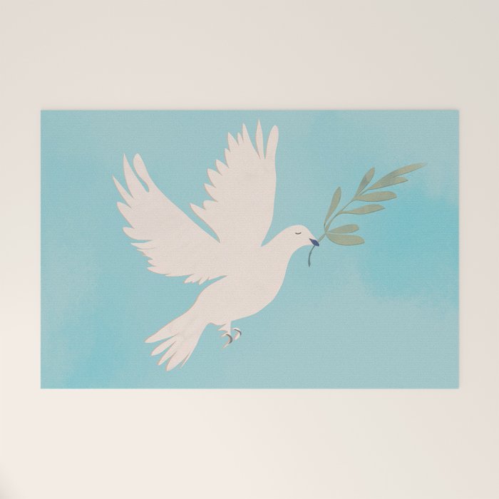 Dove of Peace with Olive Branch Welcome Mat Gallery Image 1