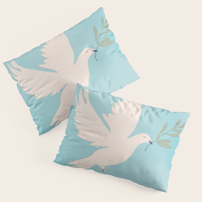Dove of Peace with Olive Branch Pillow Sham Gallery Image 3