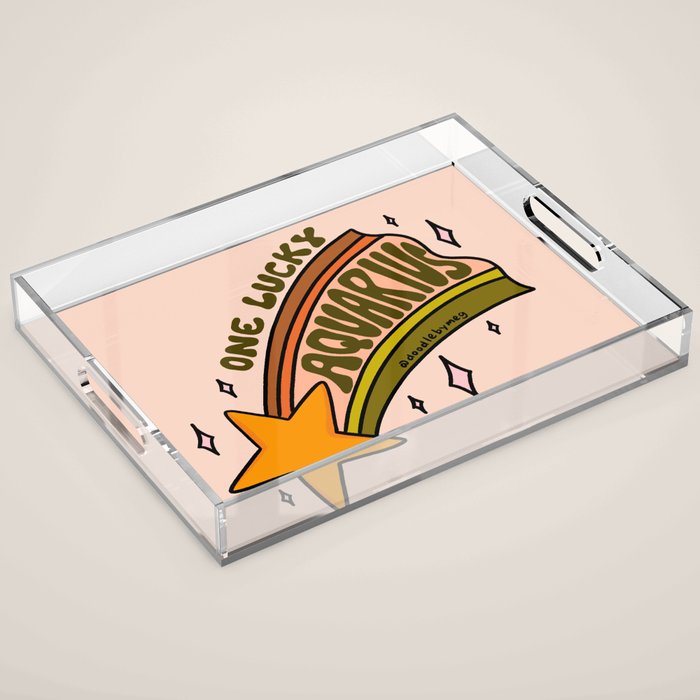 One Lucky Aquarius Acrylic Tray Gallery Image 1