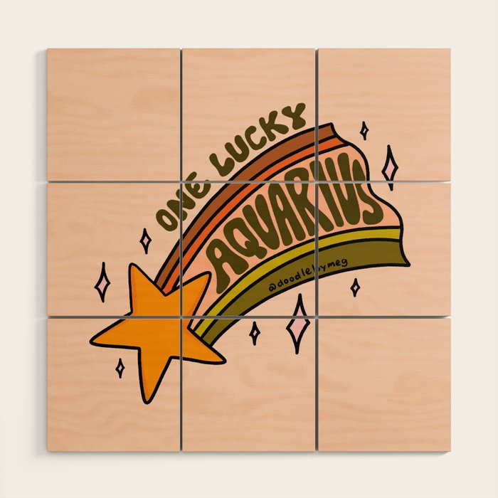 One Lucky Aquarius Wood Wall Art Gallery Image 1