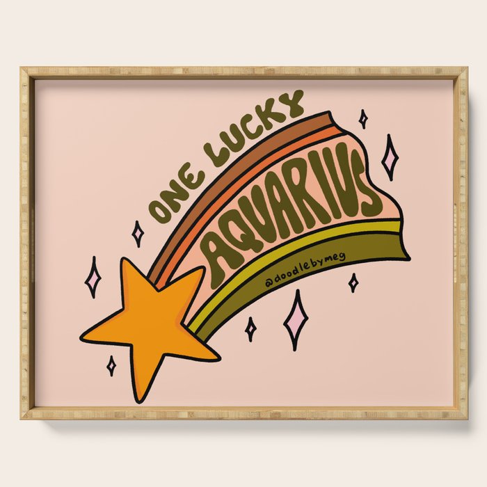 One Lucky Aquarius Serving Tray Gallery Image 1