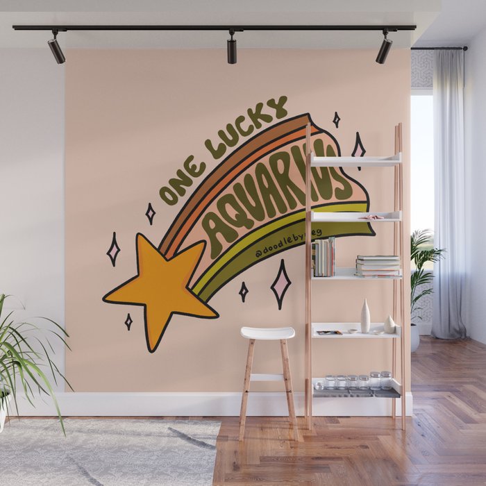 One Lucky Aquarius Wall Mural Gallery Image 1
