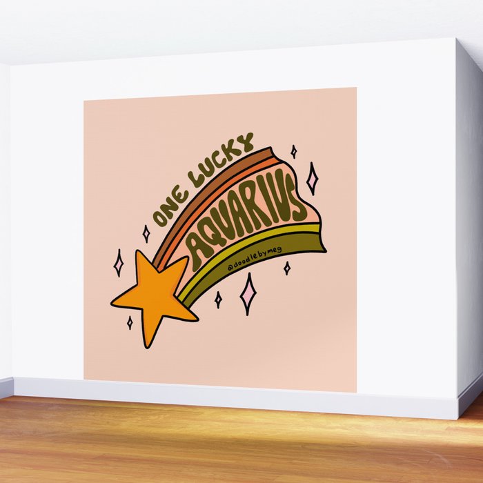 One Lucky Aquarius Wall Mural Gallery Image 2