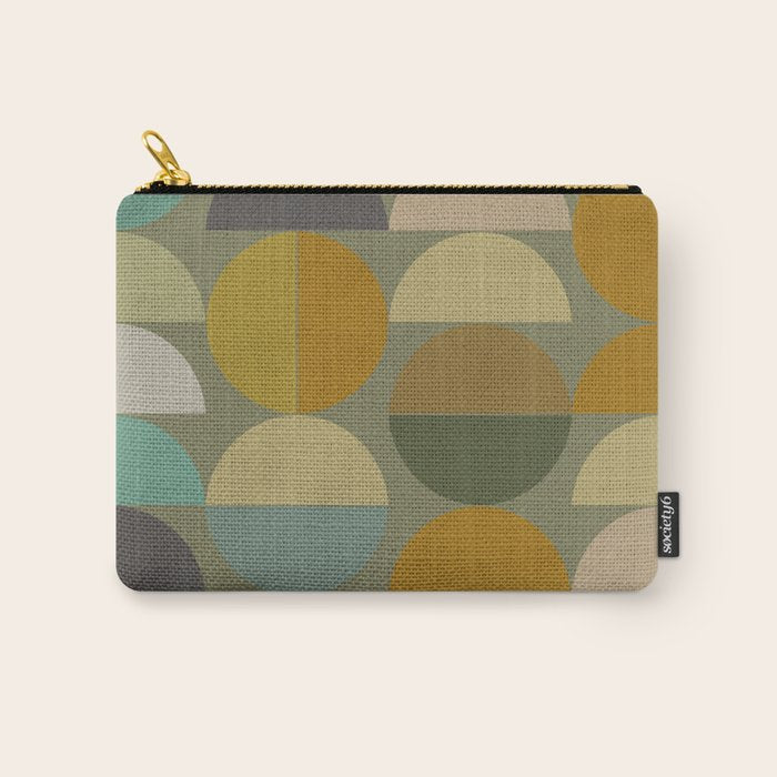 mid century geometric abstract green Carry All Pouch Gallery Image 1