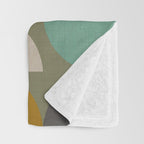 mid century geometric abstract green Throw Blanket Gallery Image 3