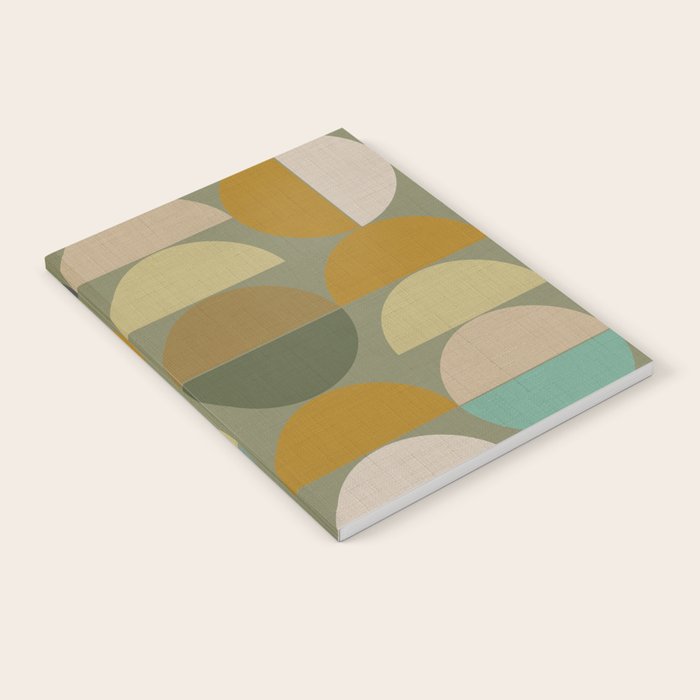 mid century geometric abstract green Notebook Gallery Image 1