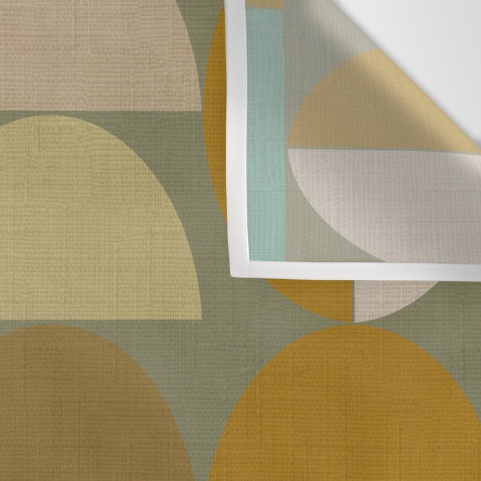 mid century geometric abstract green Wall Tapestry Gallery Image 3