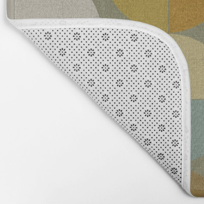 mid century geometric abstract green Bath Mat Gallery Image 2