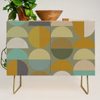 mid century geometric abstract green Credenza Gallery Image 1