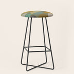 mid century geometric abstract green Stool Gallery Image 1
