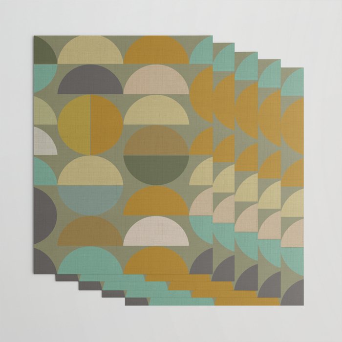 mid century geometric abstract green Wrapping Paper Gallery Image 3