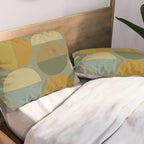 mid century geometric abstract green Pillow Sham Gallery Image 2