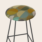 mid century geometric abstract green Stool Gallery Image 2