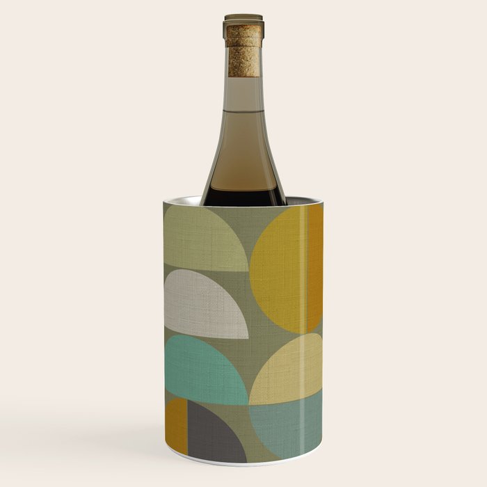 mid century geometric abstract green Wine Chiller Gallery Image 2