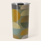 mid century geometric abstract green Travel Mug Gallery Image 1