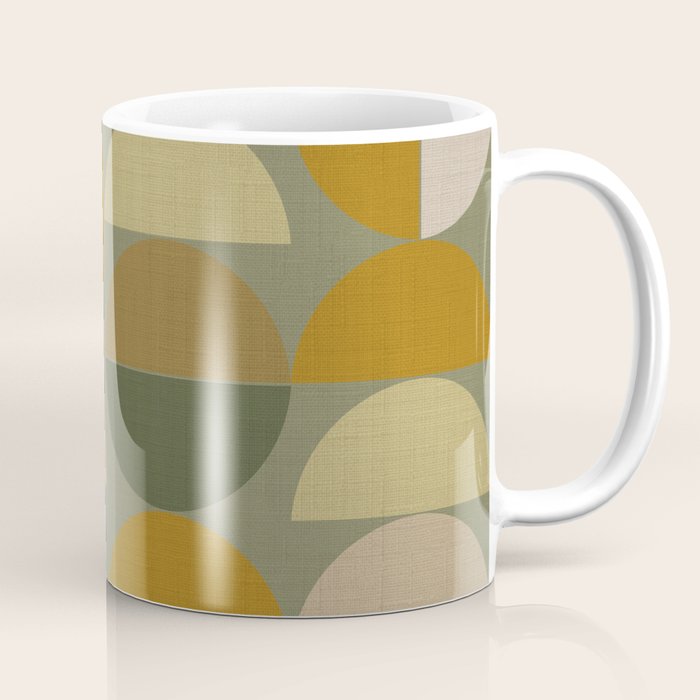 mid century geometric abstract green Coffee Mug Gallery Image 1