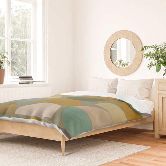 mid century geometric abstract green Duvet Cover Gallery Image 2