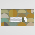 mid century geometric abstract green Desk Mat Gallery Image 1