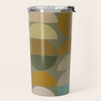 mid century geometric abstract green Travel Mug Gallery Image 2
