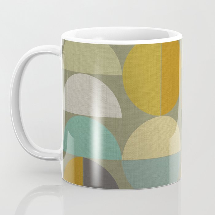 mid century geometric abstract green Coffee Mug Gallery Image 3