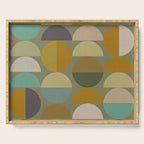 mid century geometric abstract green Serving Tray Gallery Image 1