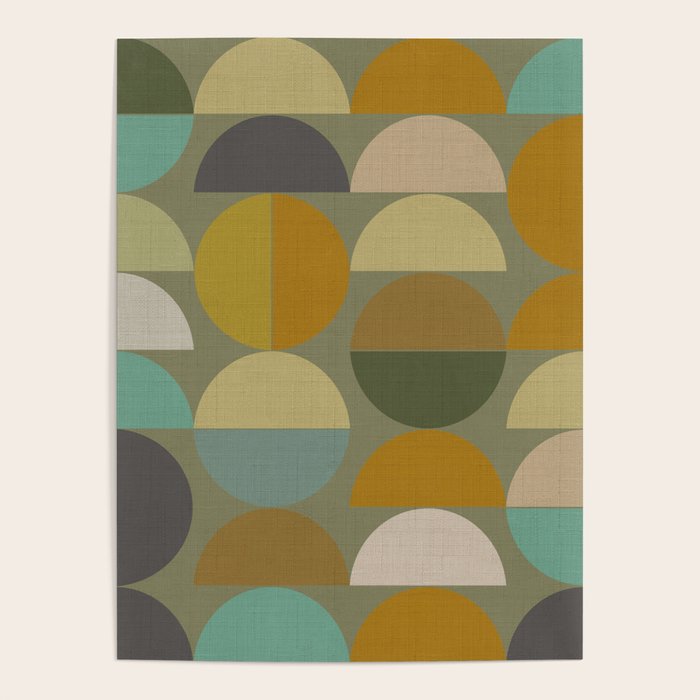 mid century geometric abstract green Poster Gallery Image 4
